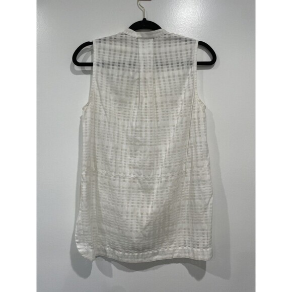 Vince Camuto Sleeveless Ivory White Button Up Cotton Blend Top Size Small - Picture 8 of 9